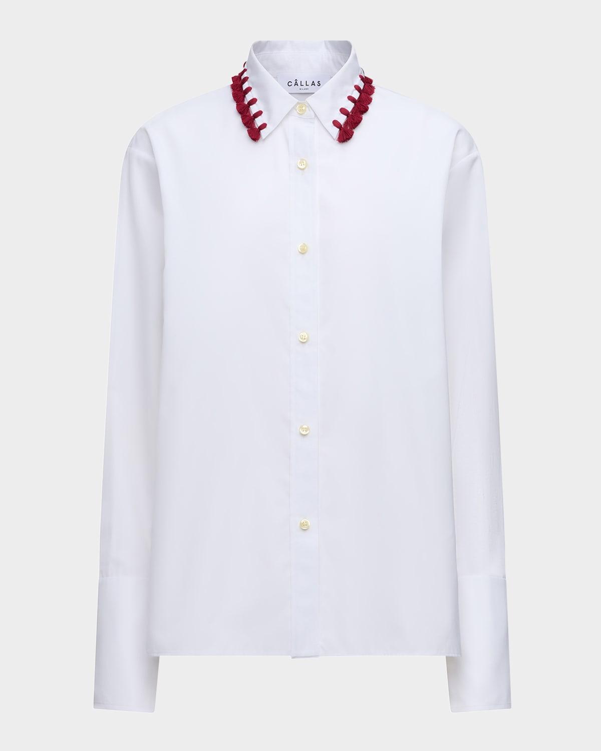 billie tassel-embellished cotton shirt