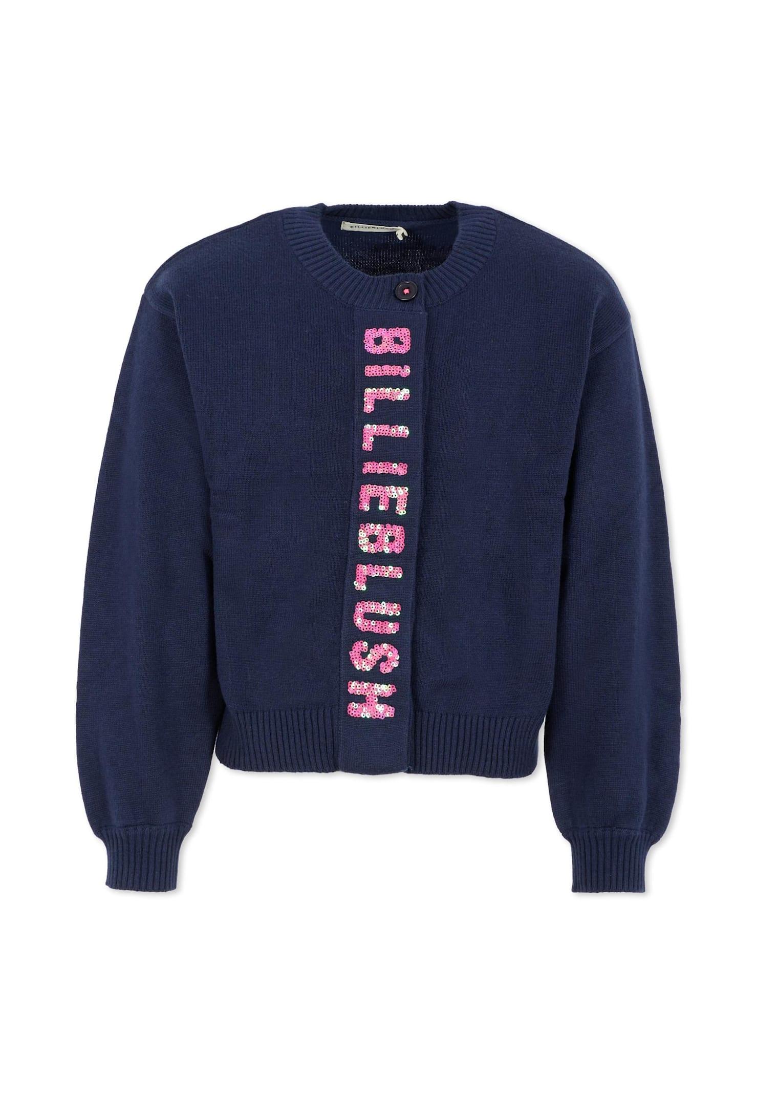 billieblush blue cardigan for girl with logo