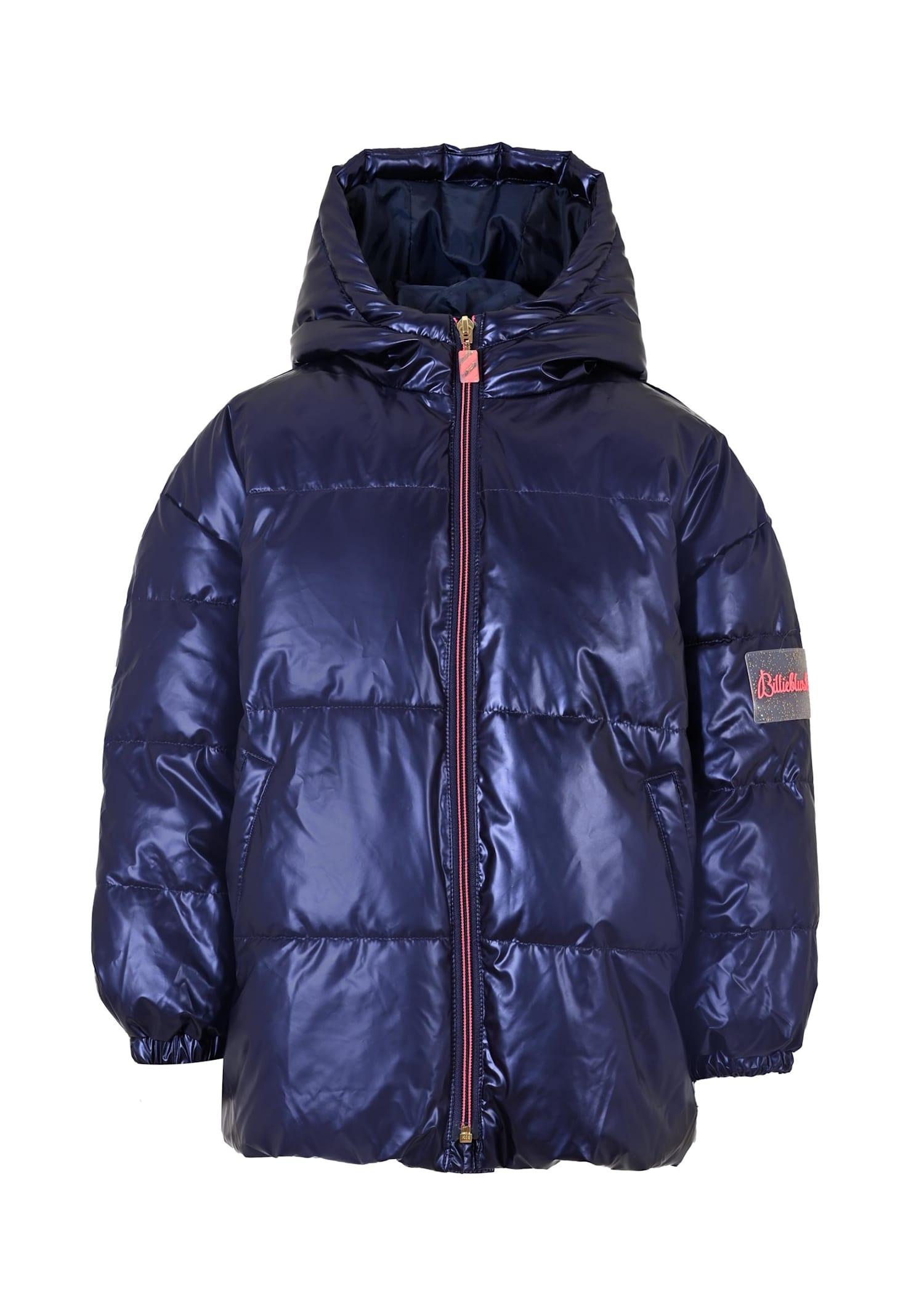 billieblush blue down jacket for boy with logo
