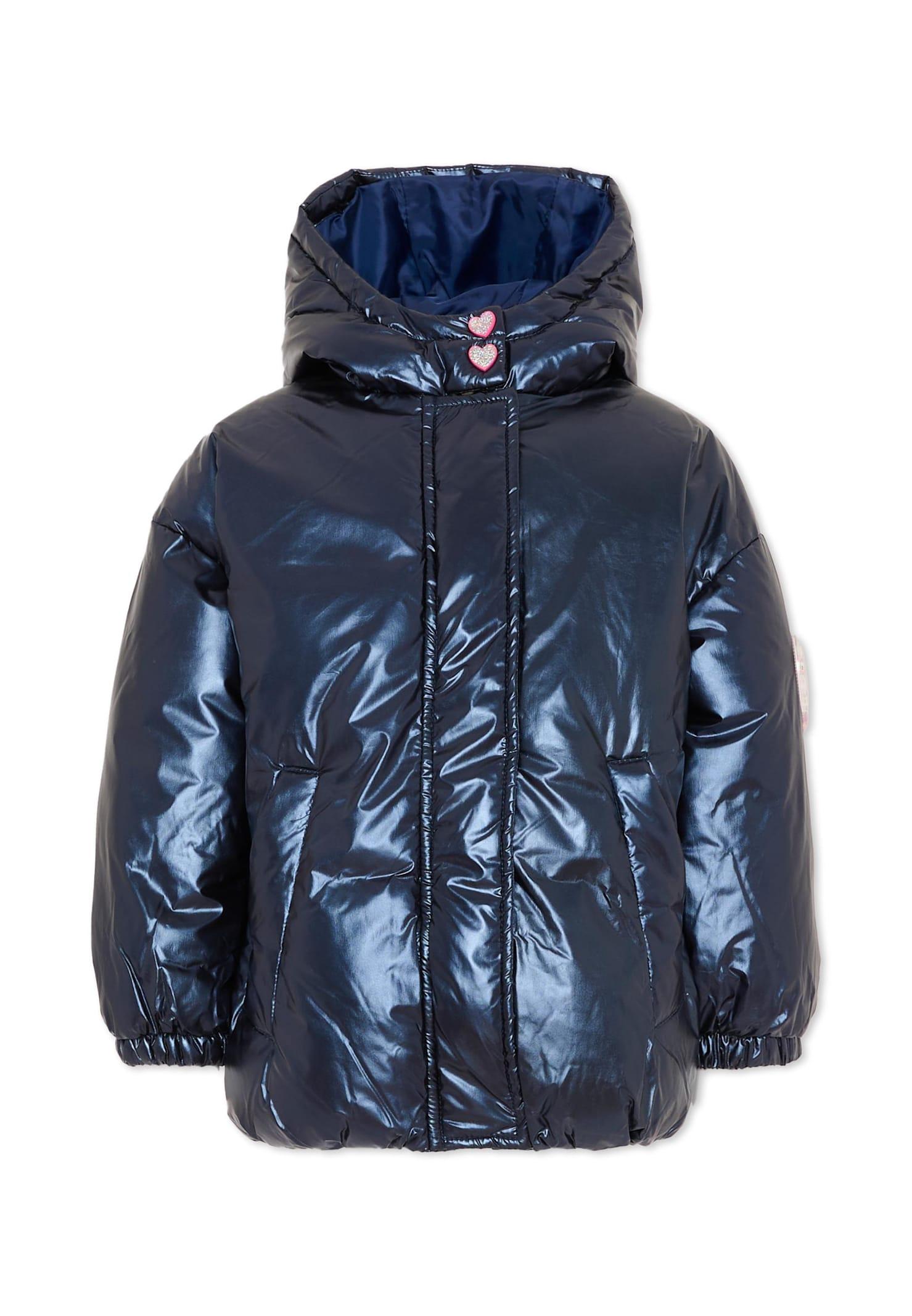 billieblush blue down jacket for girl with heart