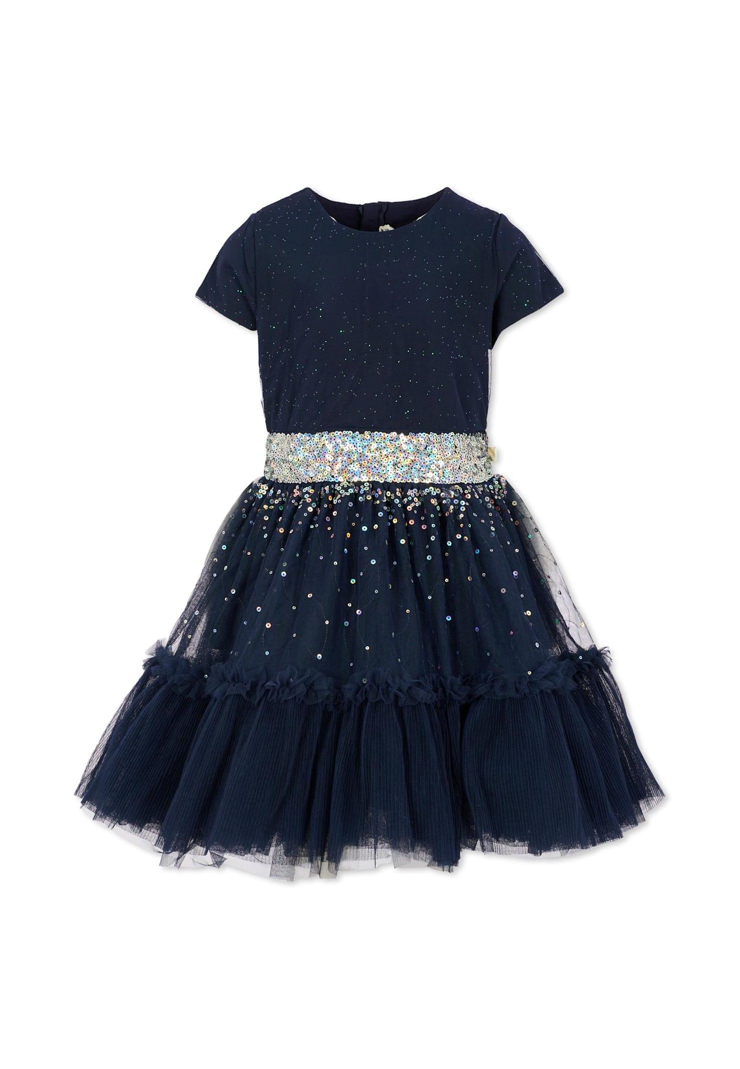 billieblush blue dress for girl with sequins