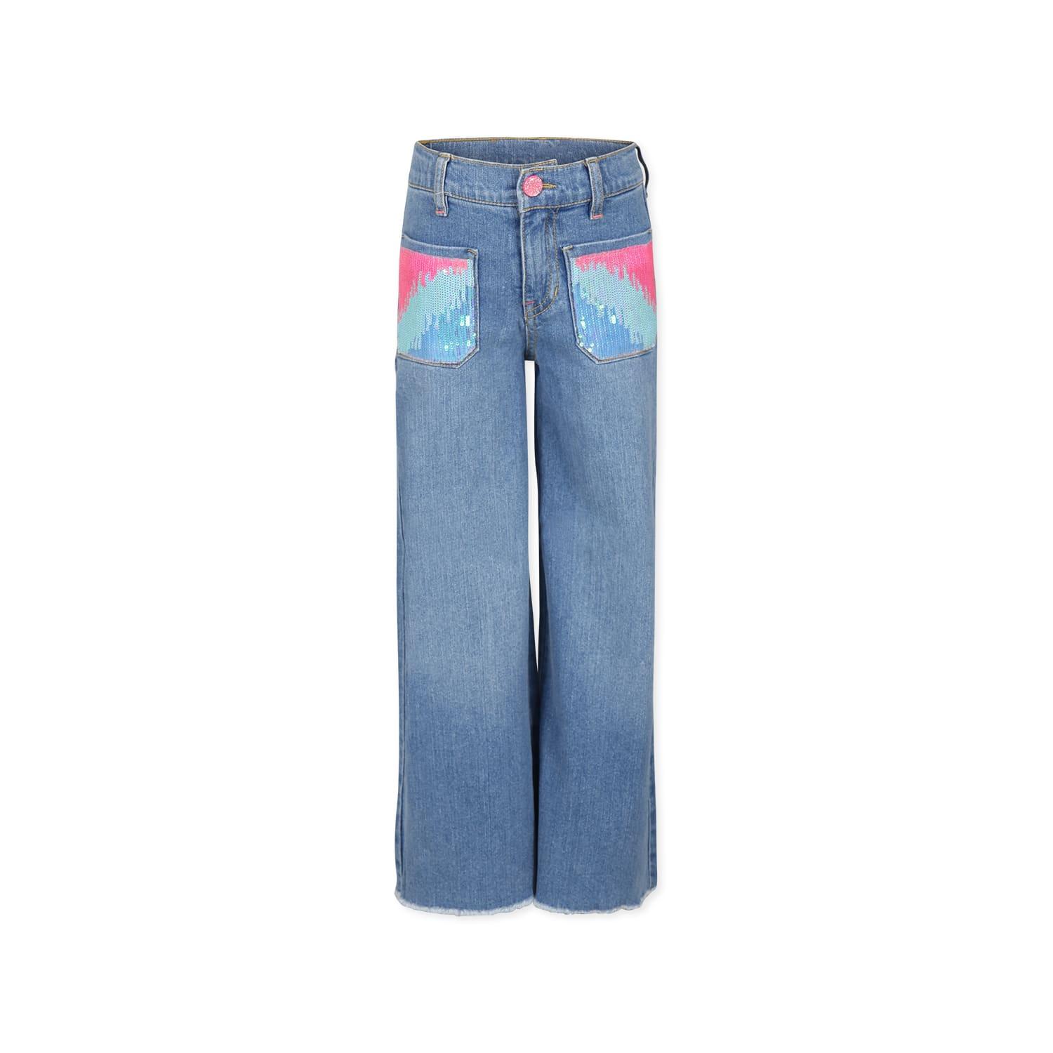 billieblush blue jeans for gilr with sequins