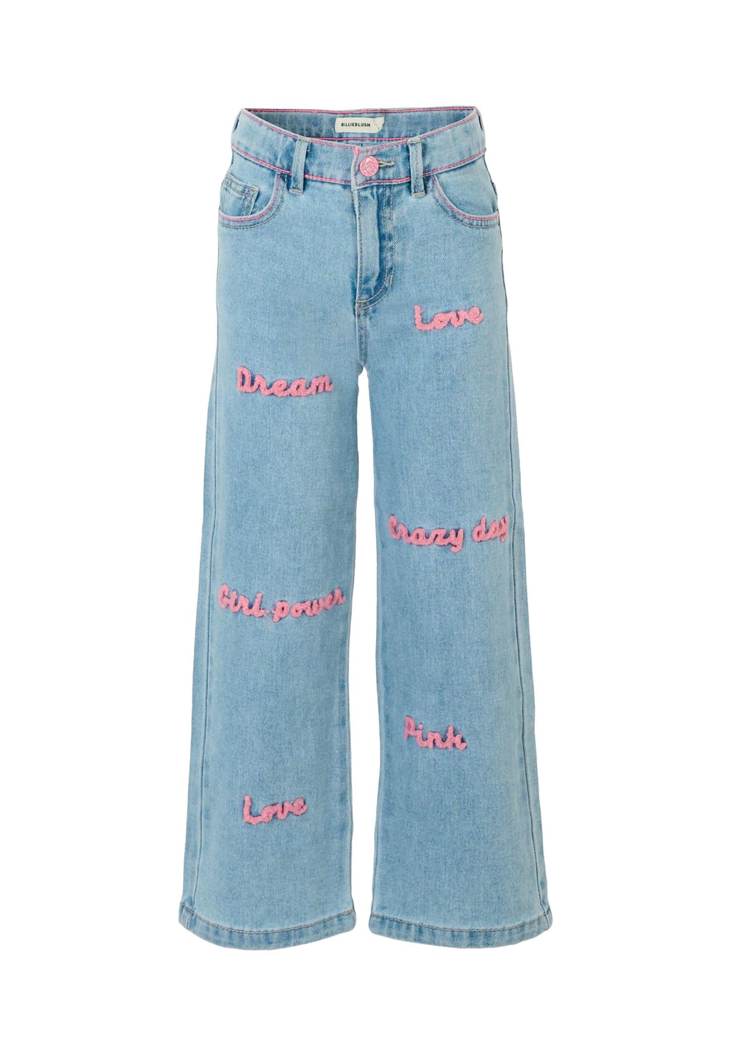 billieblush denim jeans for girl with writing