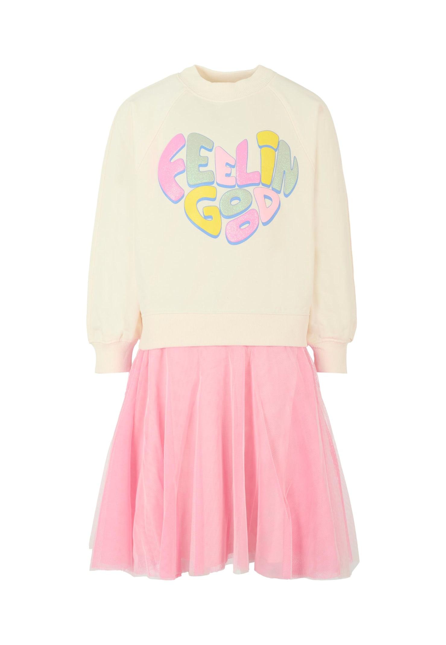 billieblush ivory dress for girl with writing