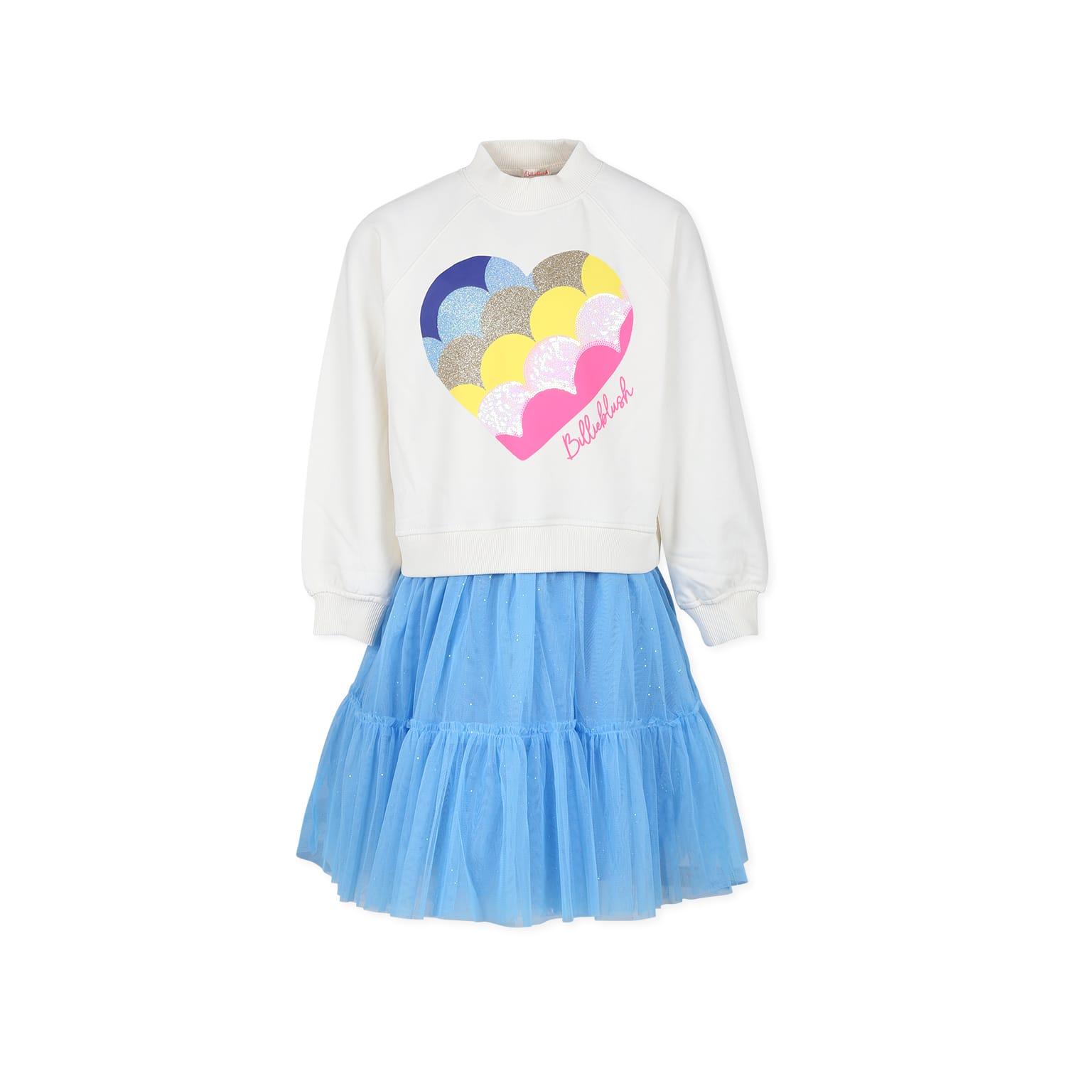 billieblush ivory t-shirt for girl with hearts