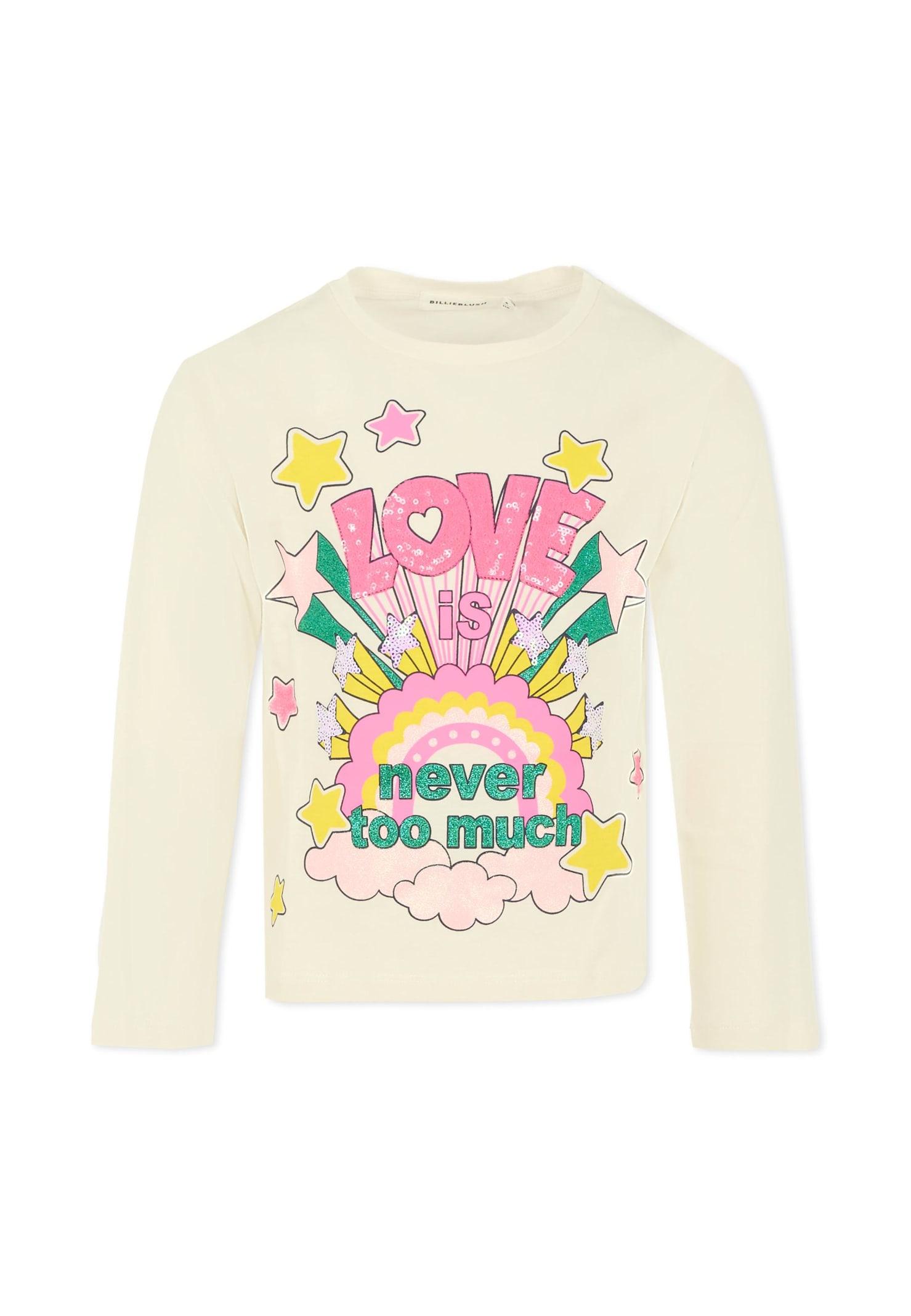 billieblush ivory t-shirt for girl with stars