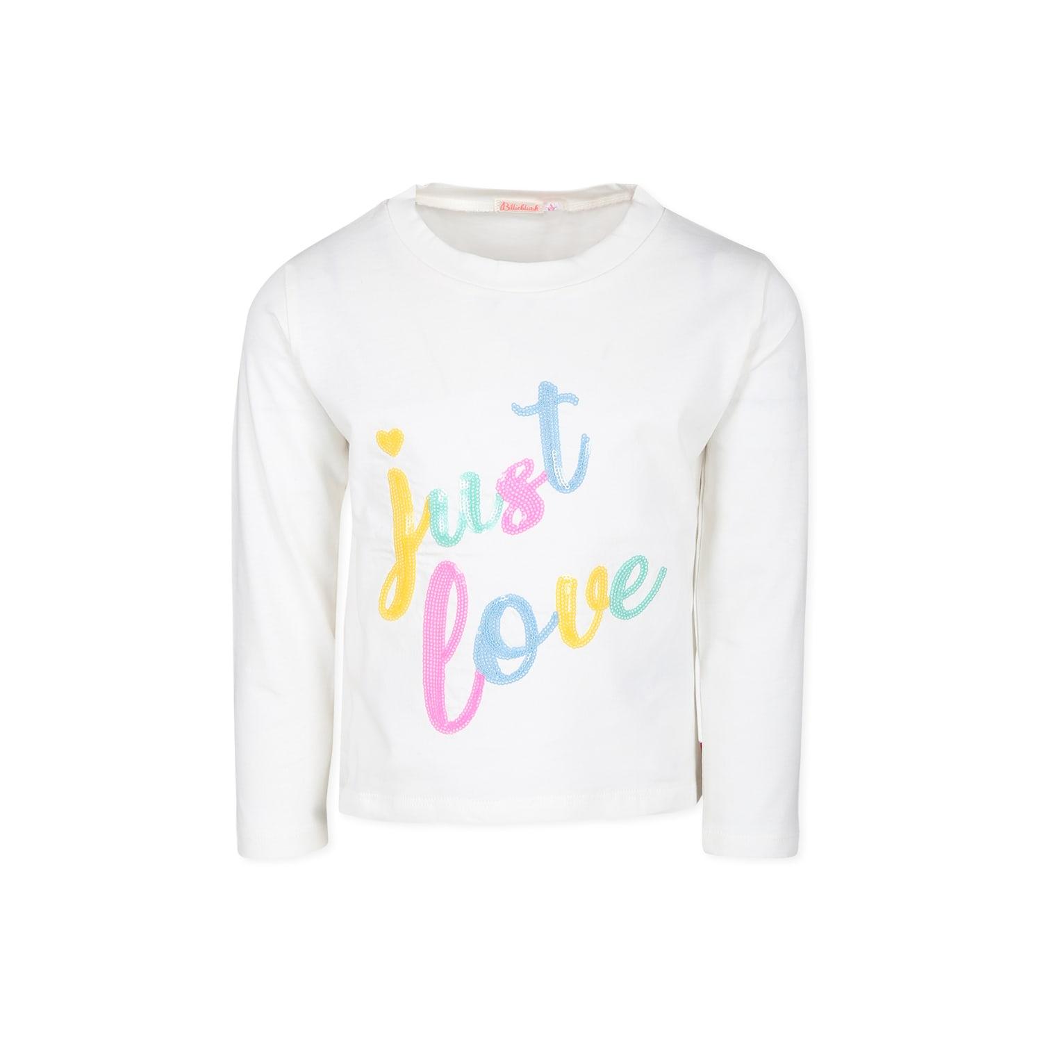 billieblush ivory t-shirt for girl with writing