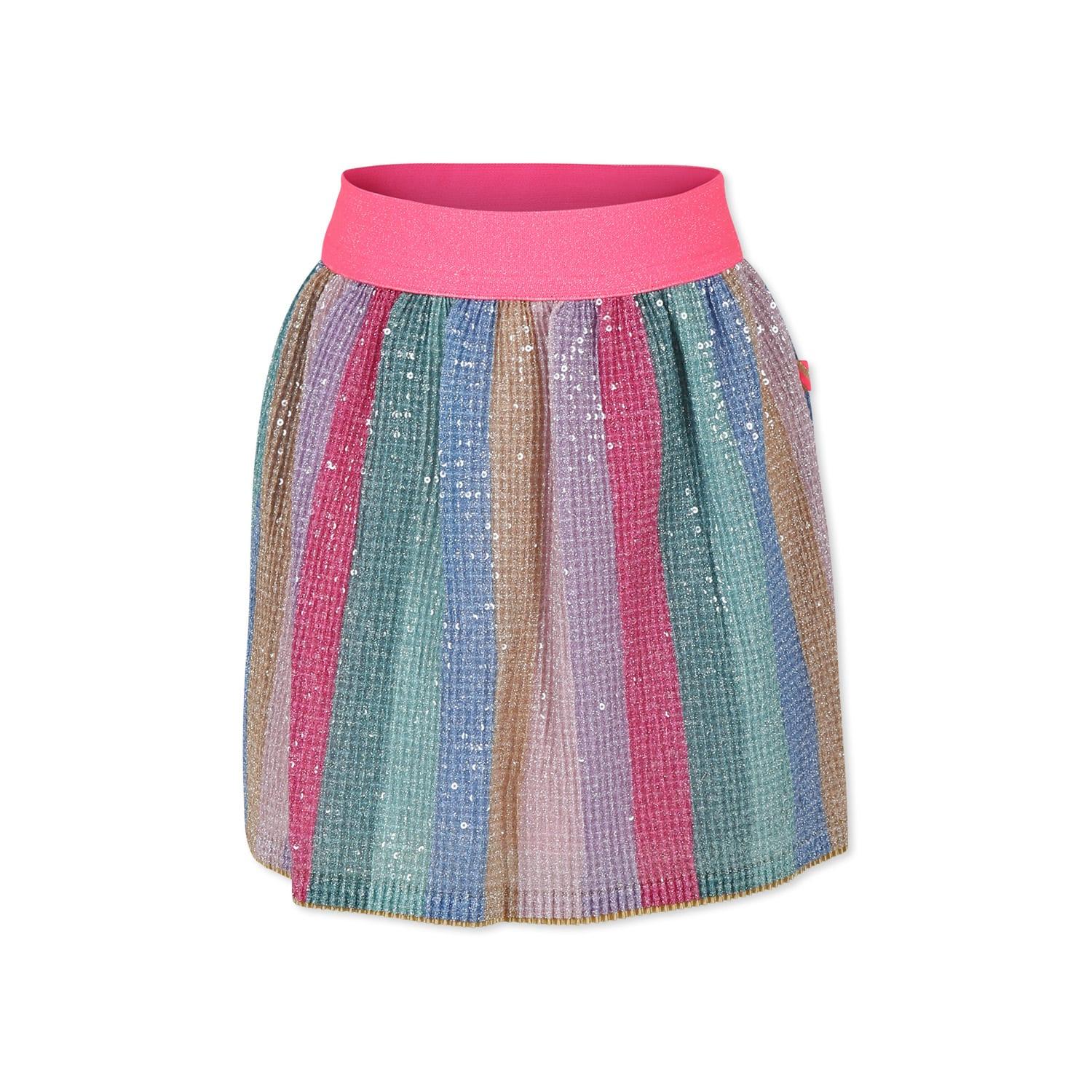 billieblush multicolor skirt for girl with sequins