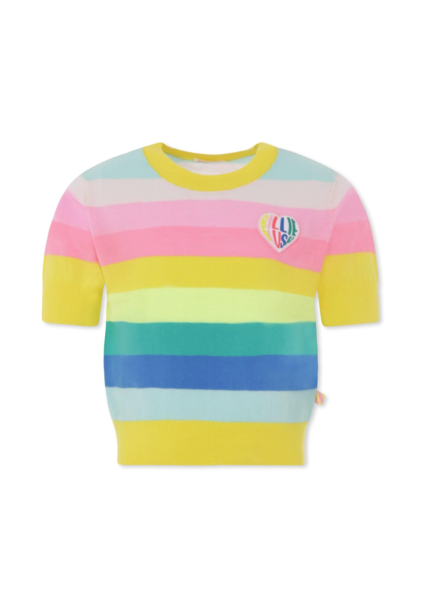 billieblush multicolor sweater for girl with heart