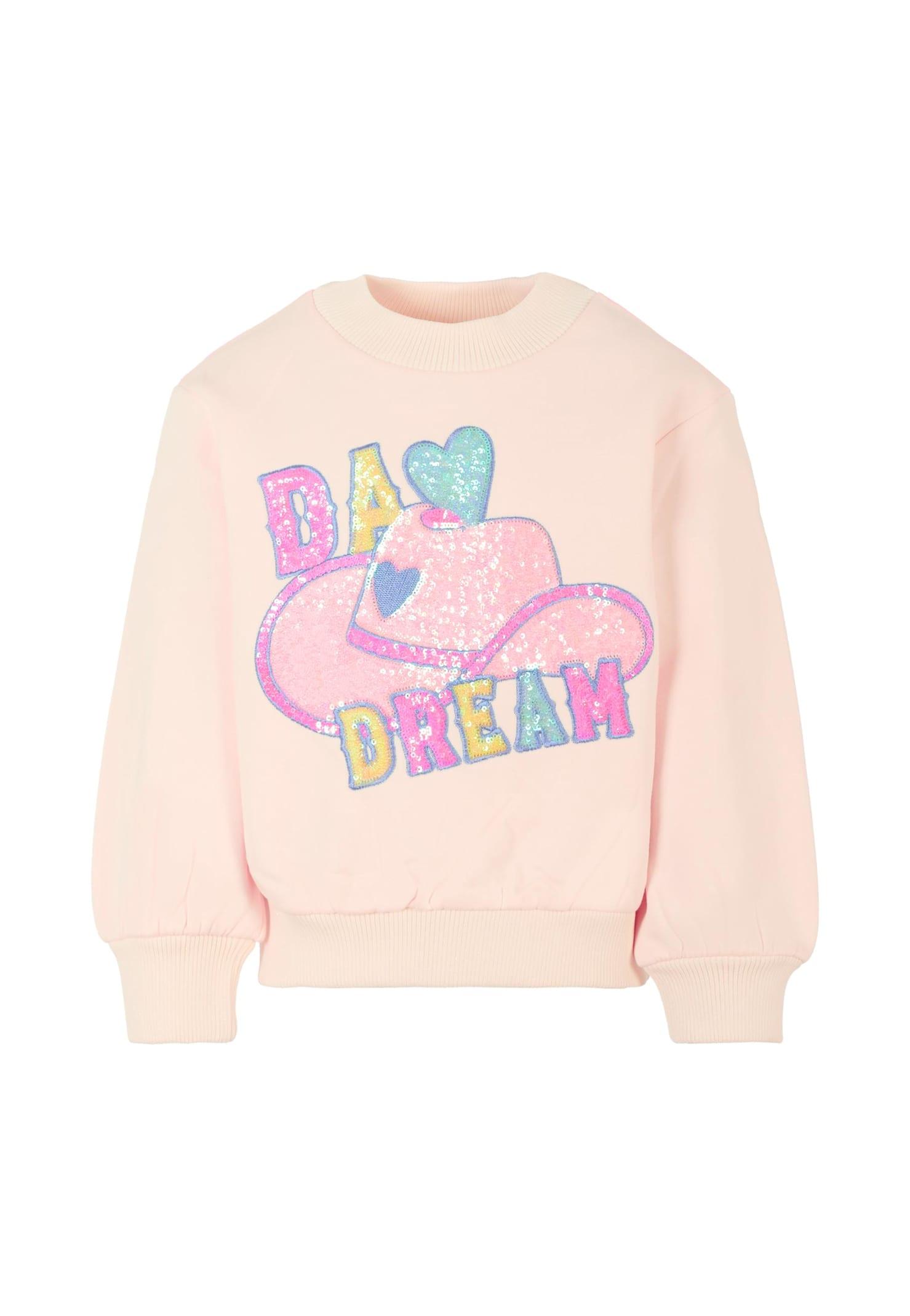 billieblush pink sweatshirt for girl with hat