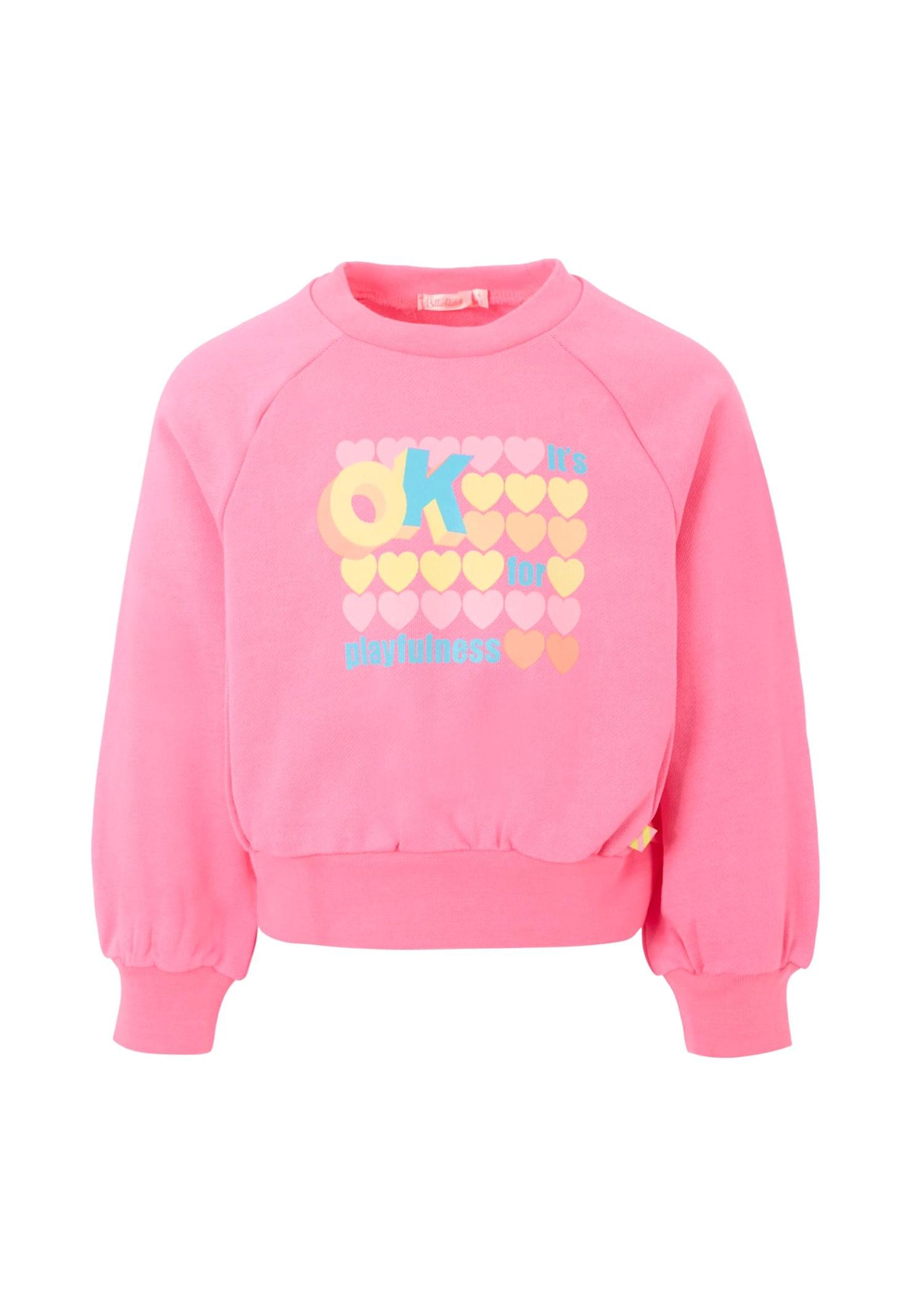 billieblush pink sweatshirt for girl with hearts