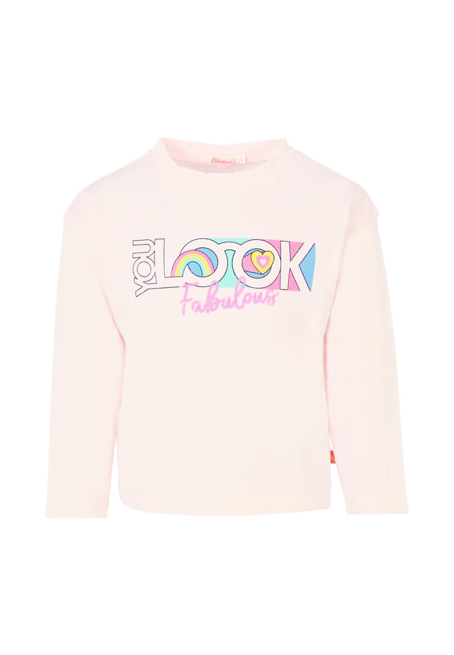 billieblush pink t-shirt for girl with writing