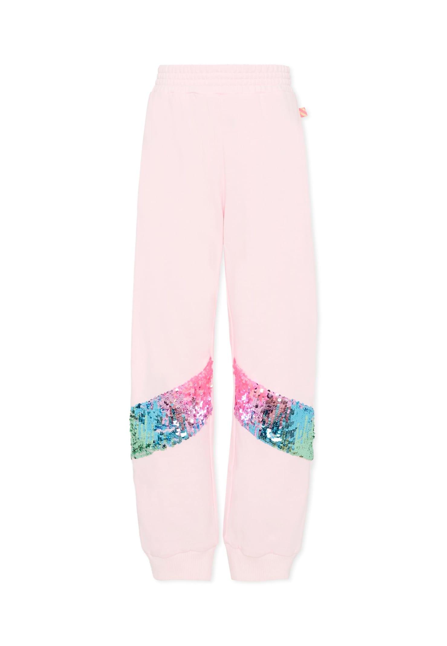 billieblush pink trousers for girl with sequins