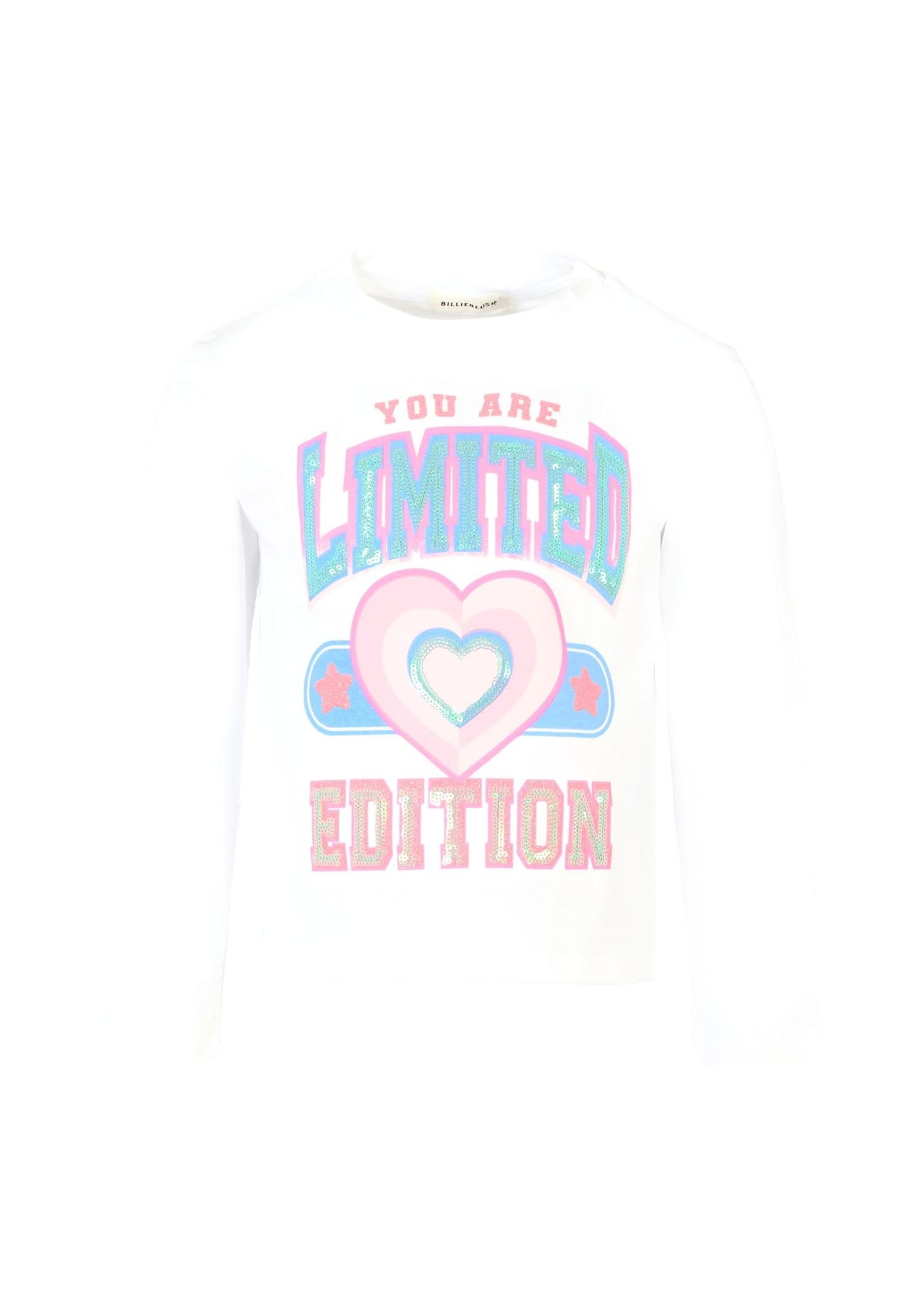 billieblush white t-shirt for girl with heart