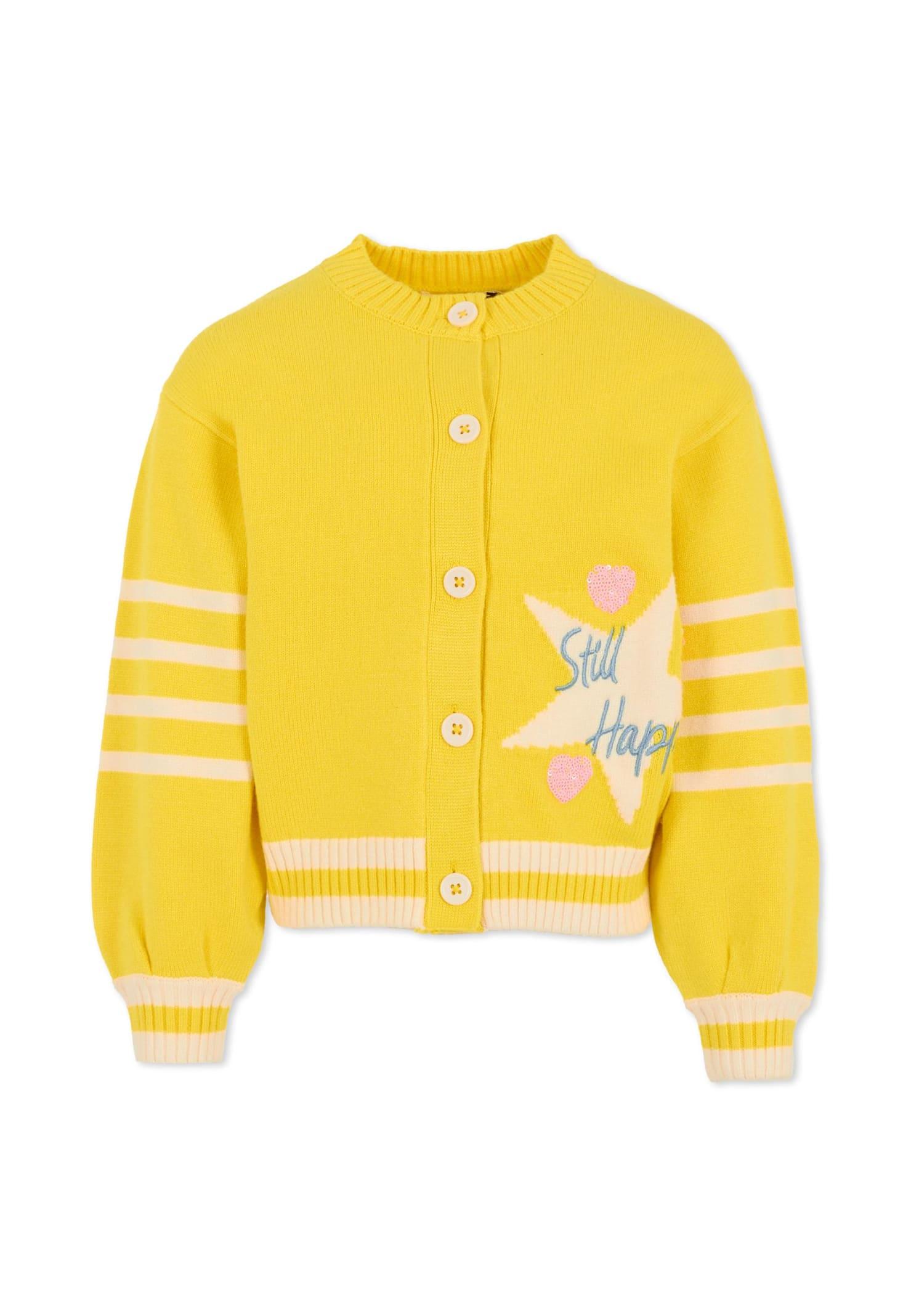 billieblush yellow cardigan for girl with star