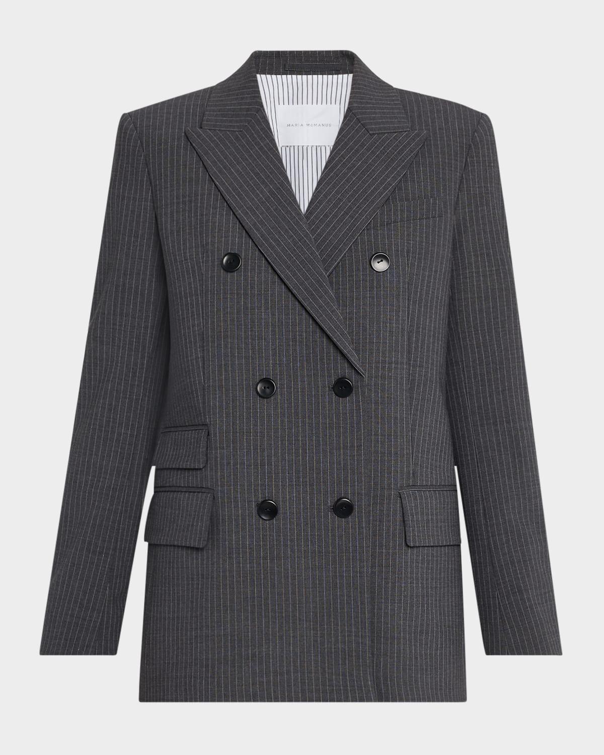 billiet pinstripe double-breasted blazer