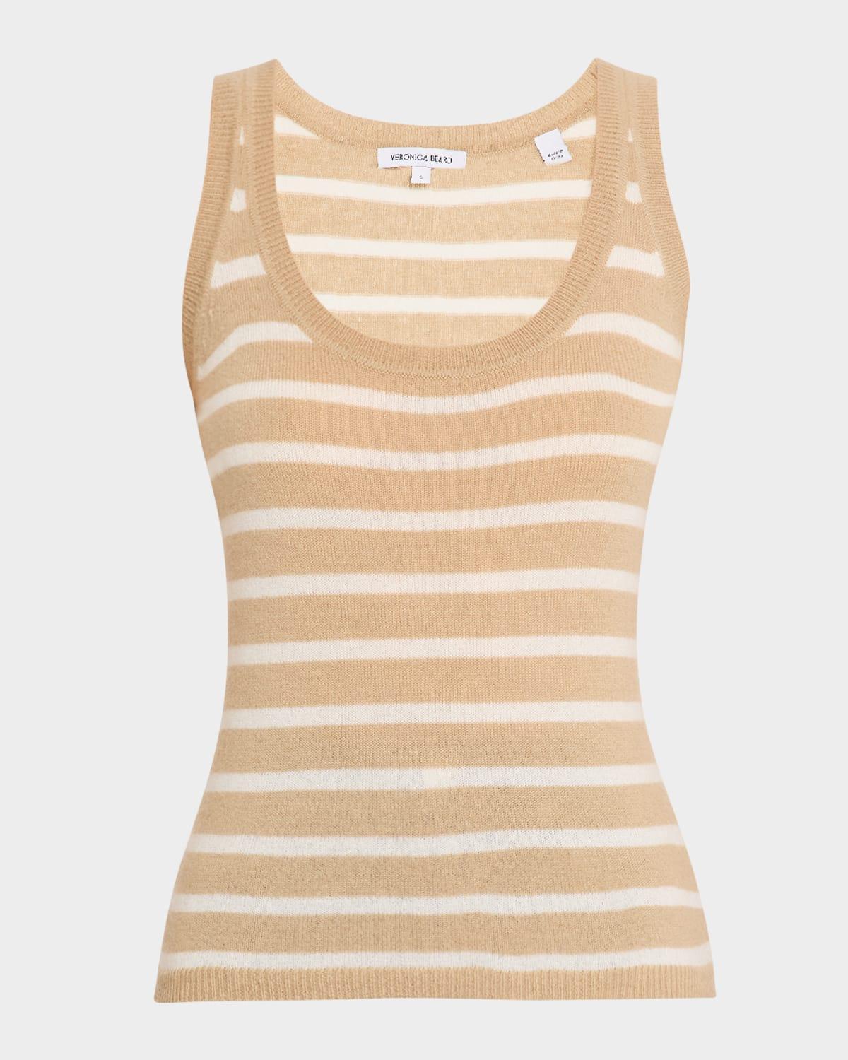 birke stripe cashmere tank top