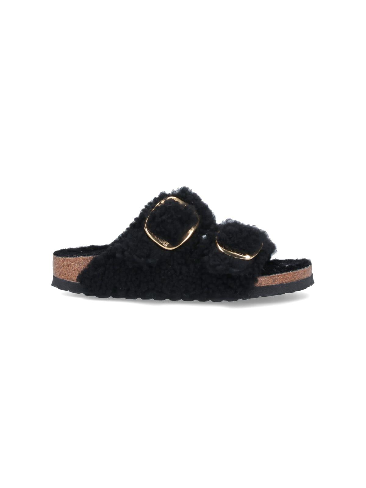 birkenstock arizona big buckle shearling sandals