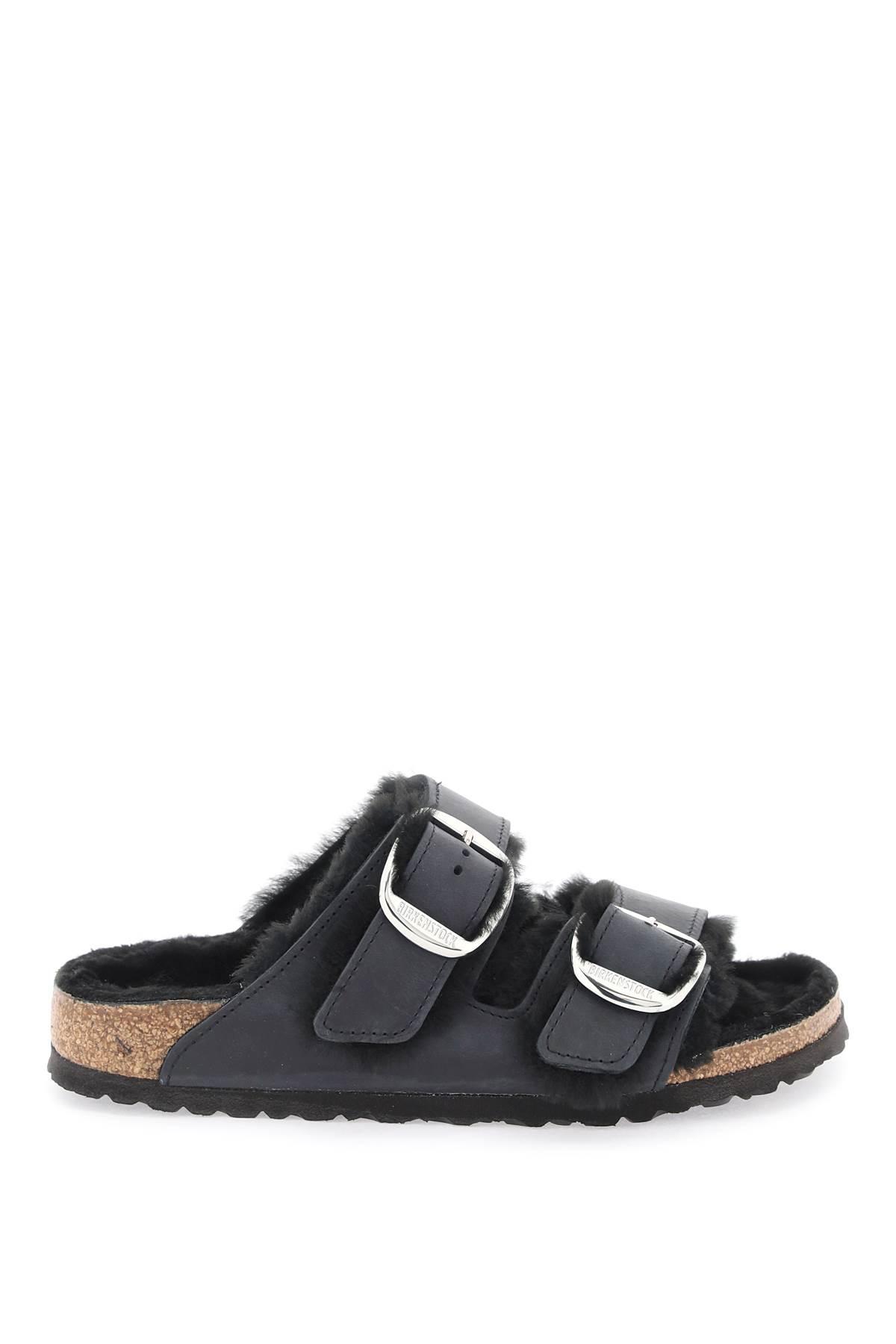 birkenstock arizona big buckle shearling sandals