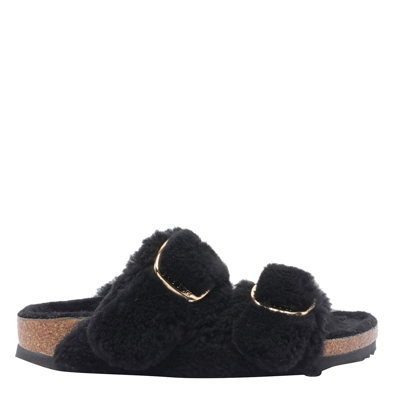birkenstock arizona big buckle teddy sandals