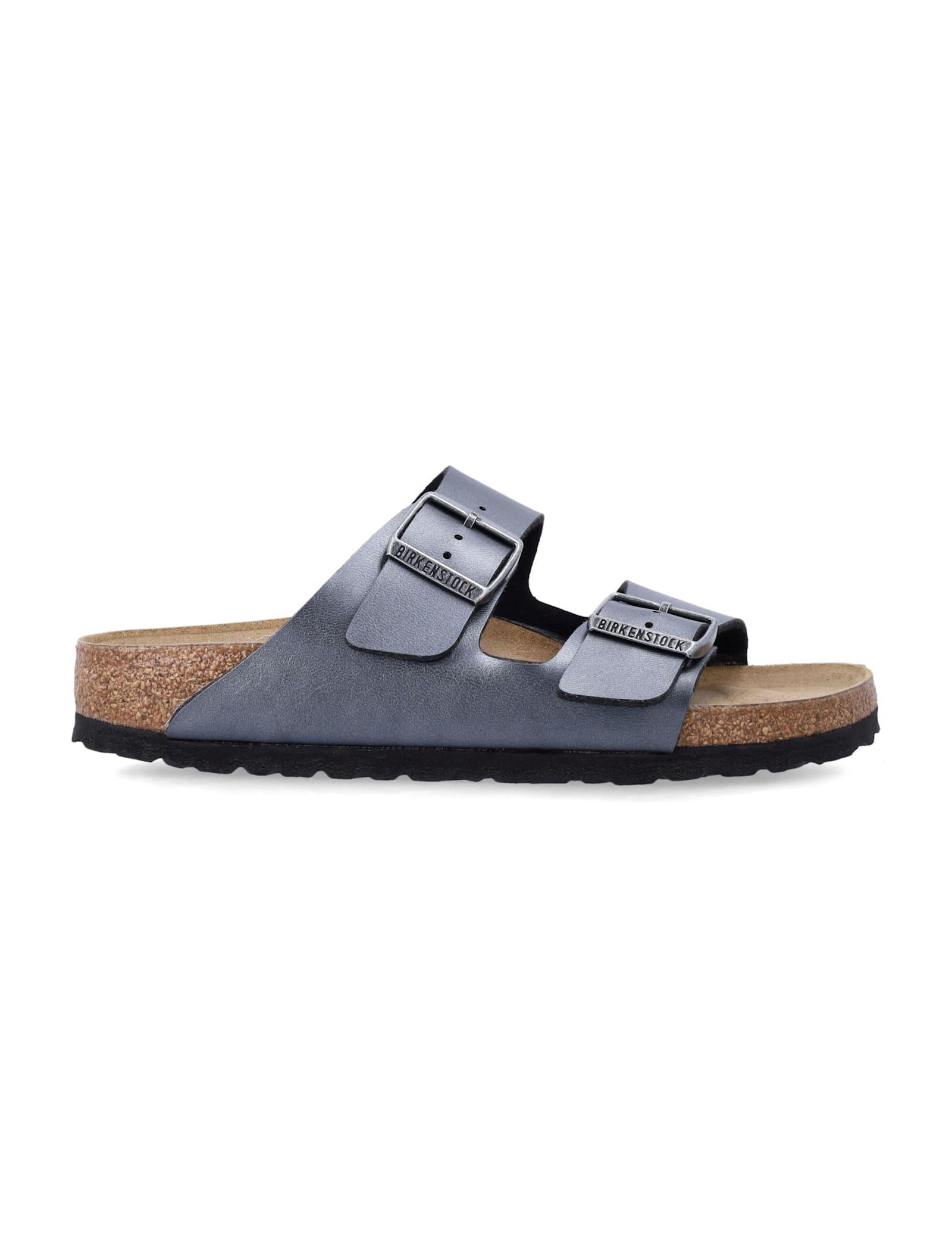 birkenstock arizona birko-flor metallic womans sandals black