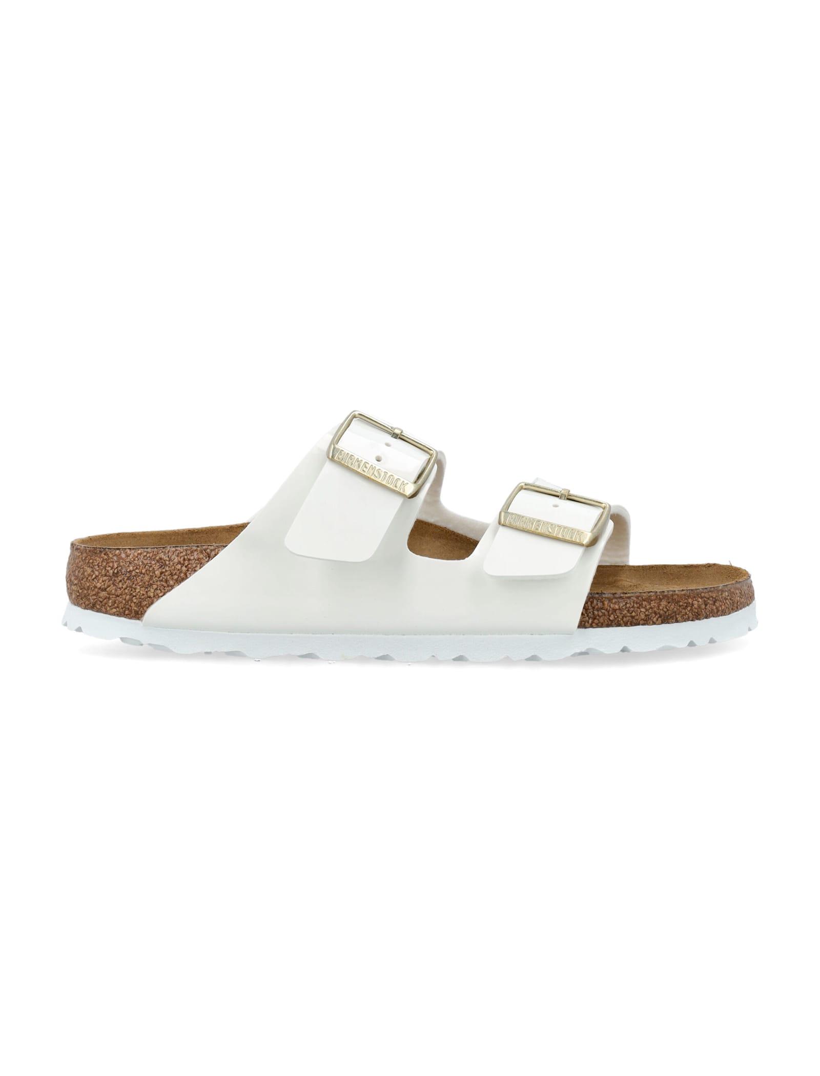 birkenstock arizona birko-flor patent womans sandals white