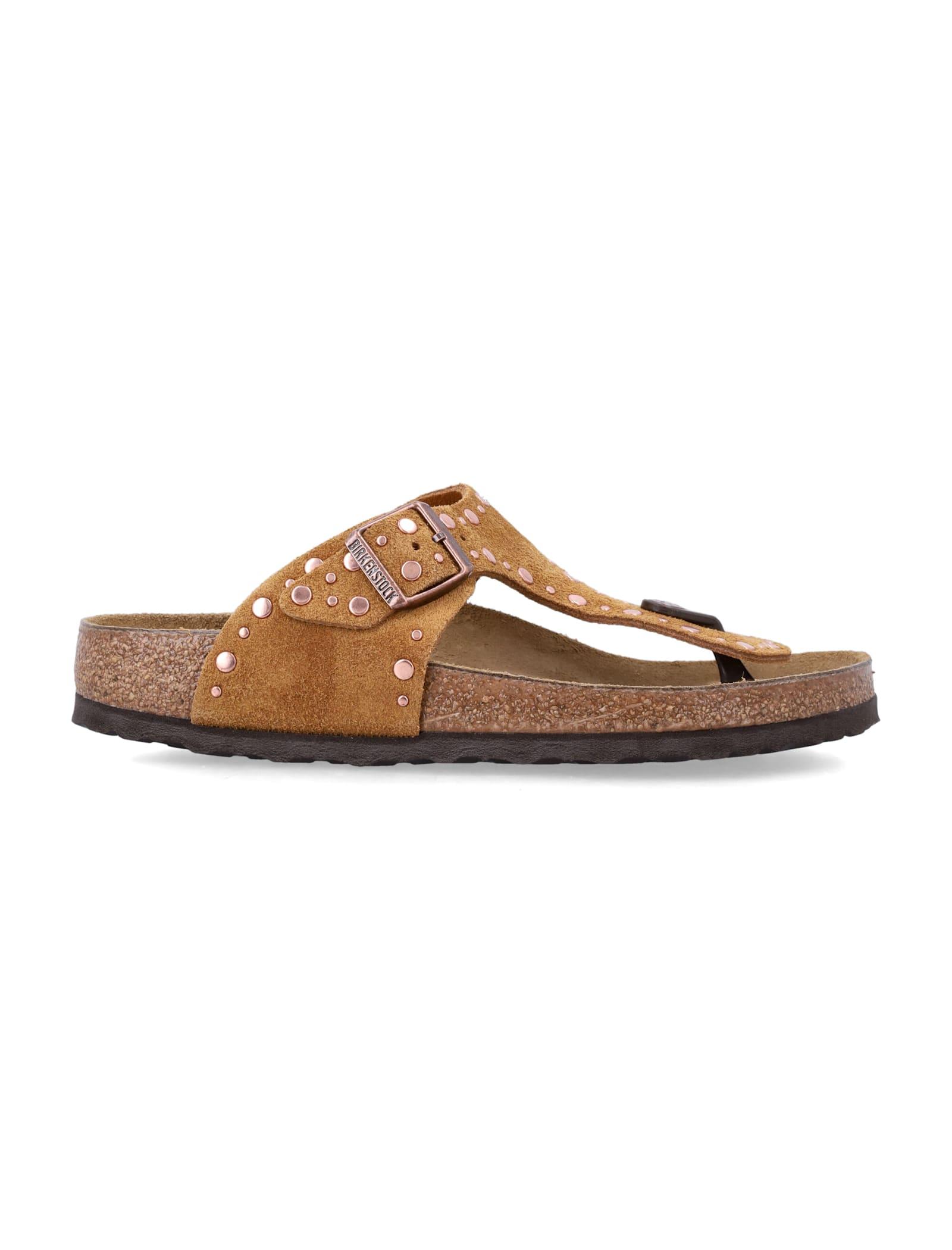 birkenstock gizeh rivet mink suede sandal