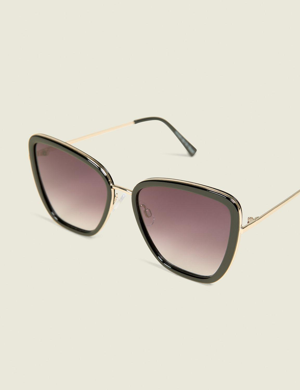 black & goldtone cateye sunglasses