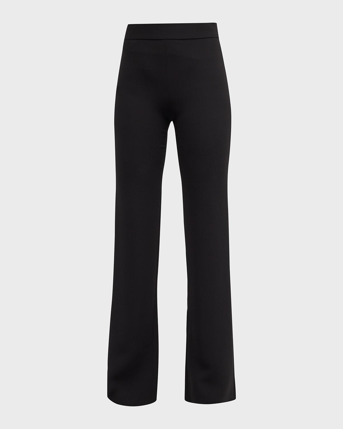 black cady straight-leg pants