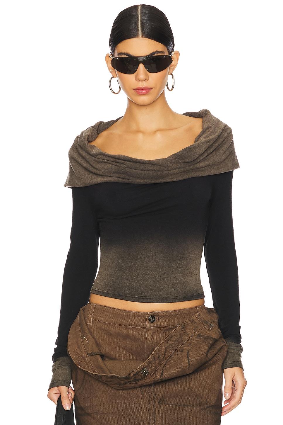 black fold long sleeve t-shirt