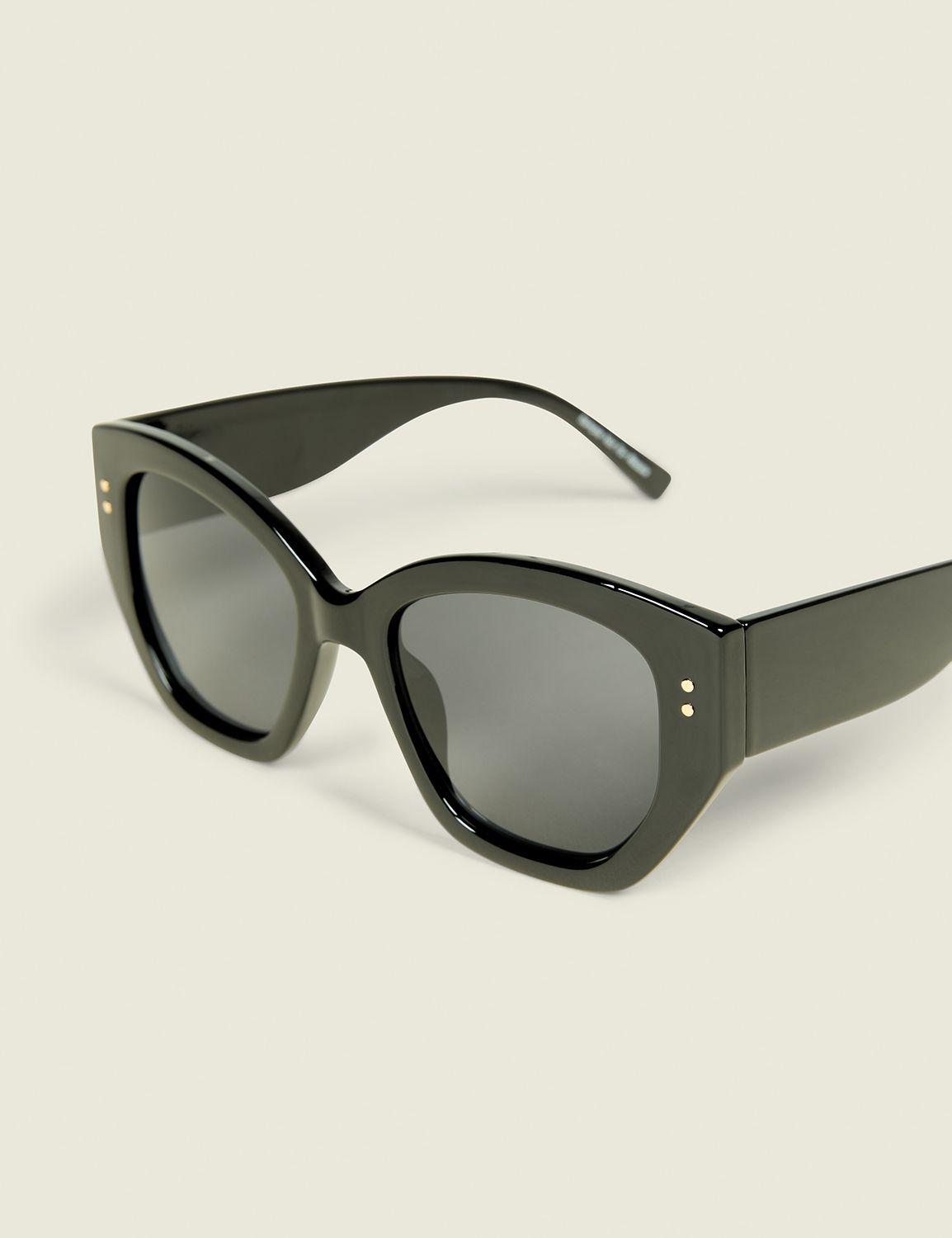 black goldtone-detail cateye sunglasses