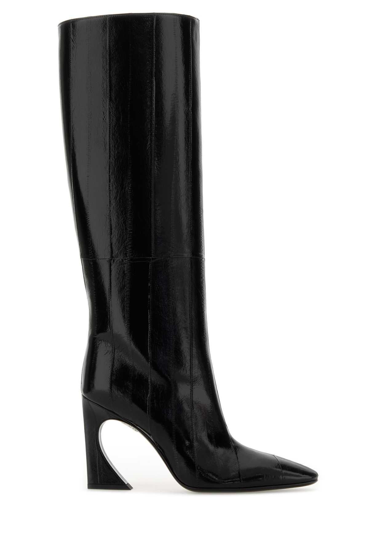 black leather fendi arco boots