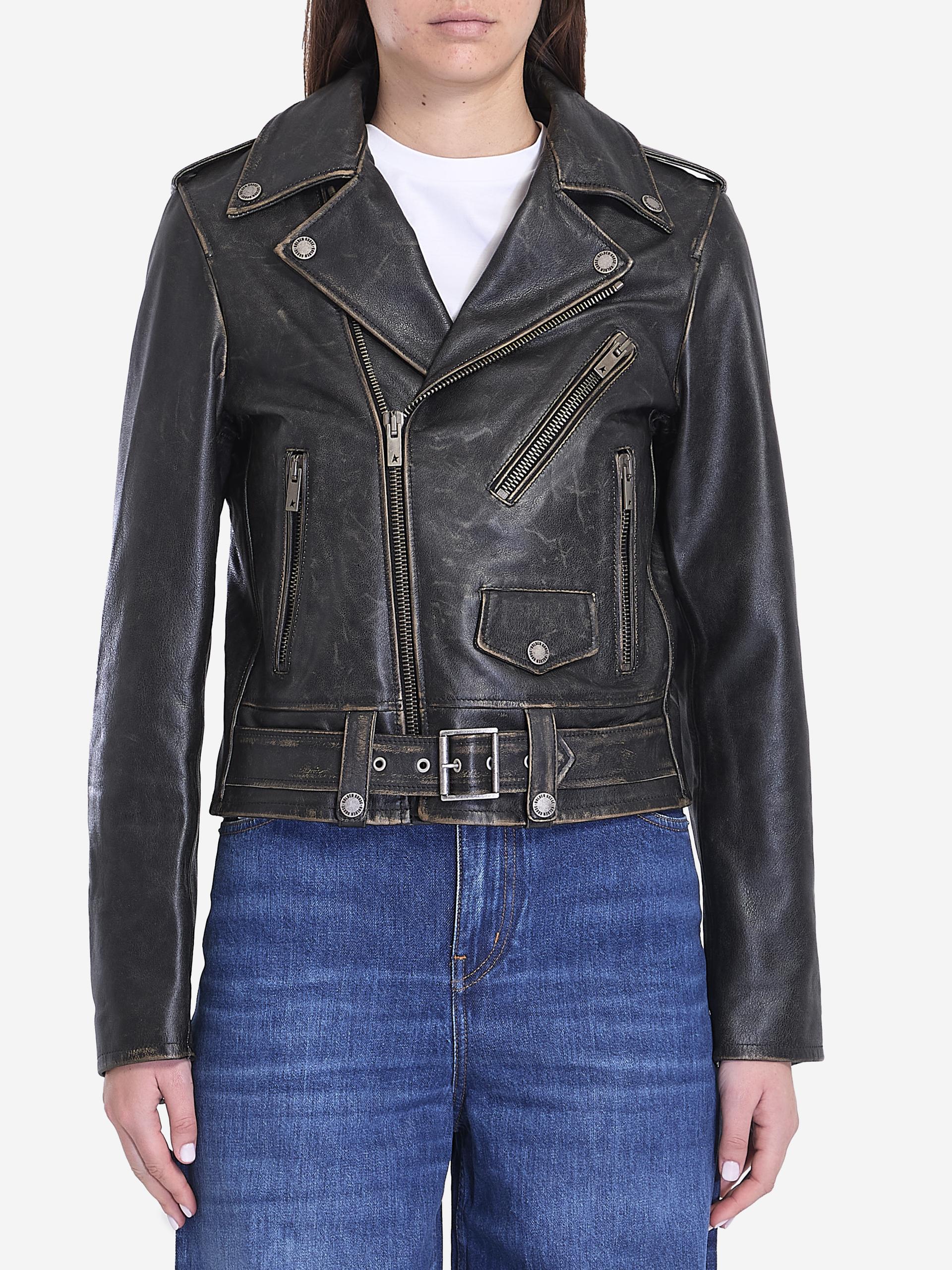 black leather jacket