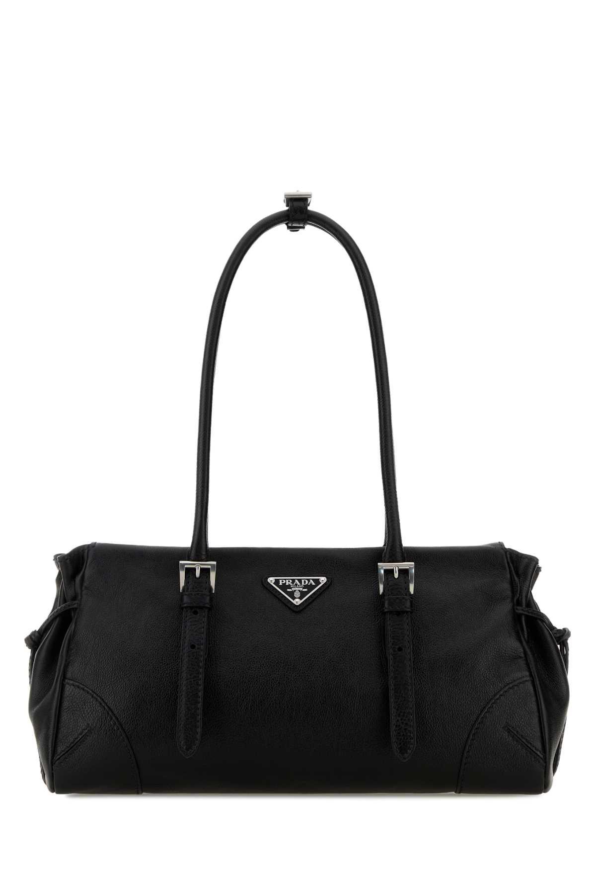 black leather medium prada bonnie shoulder bag