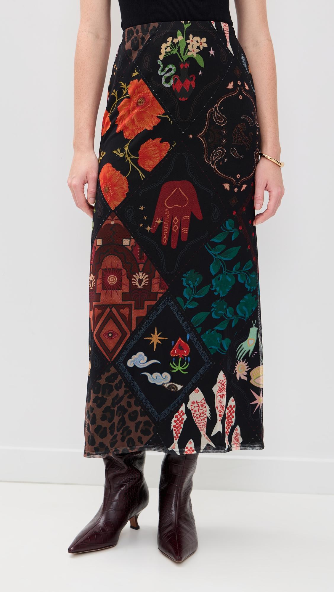 black night garden mesh dorris skirt