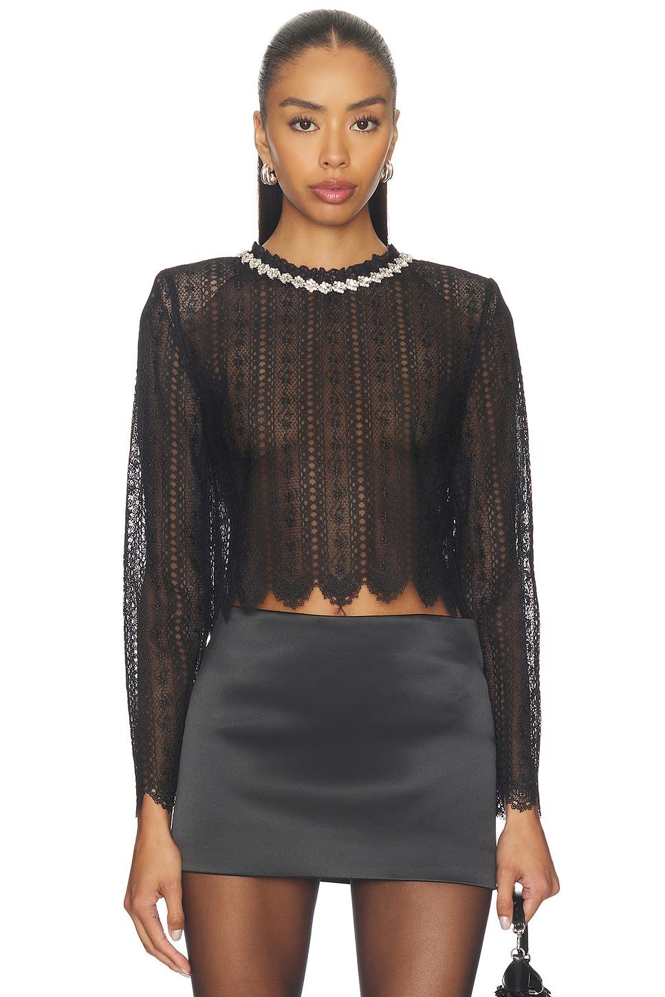 black organza lace top