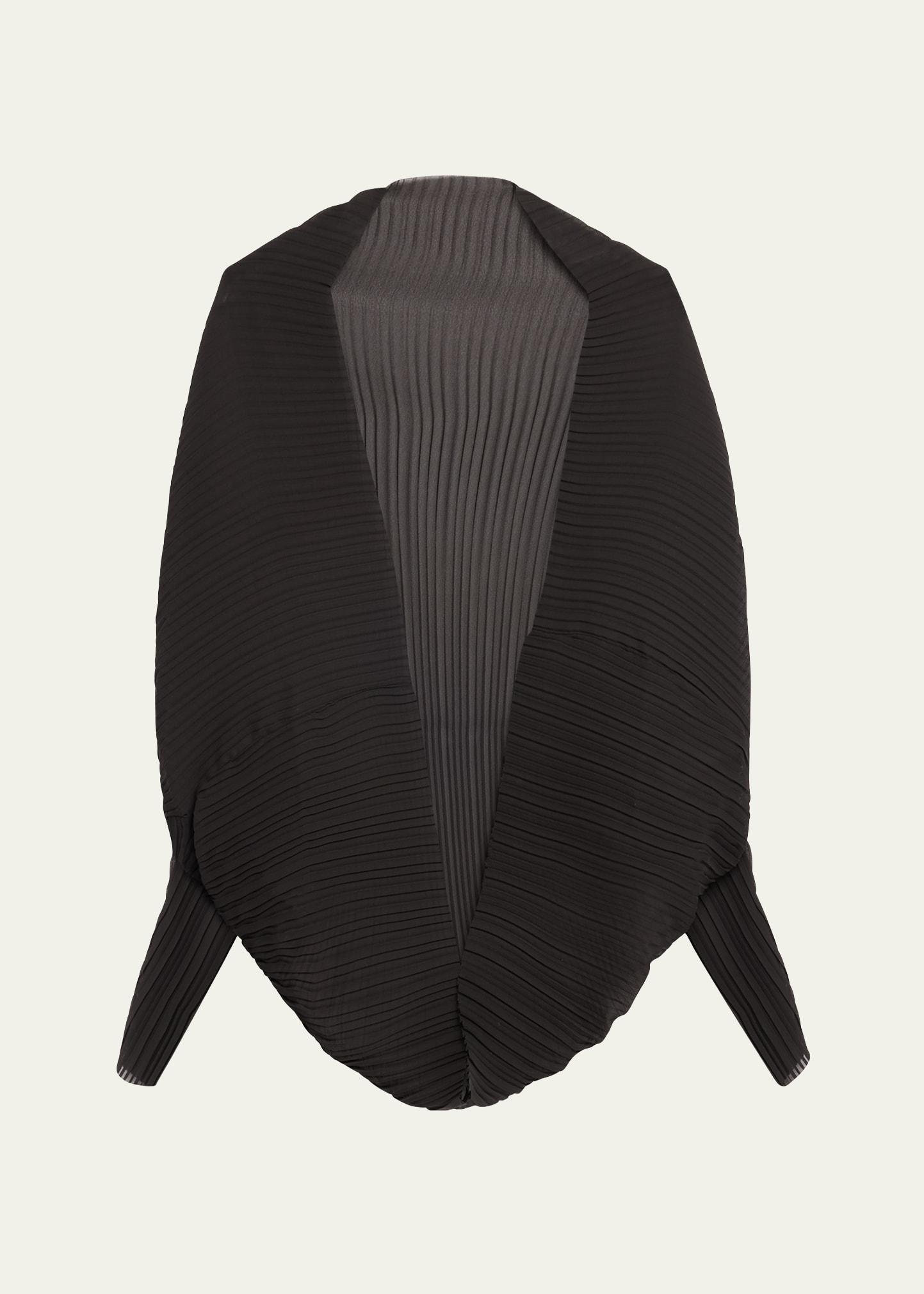 black plisse pleated shrug