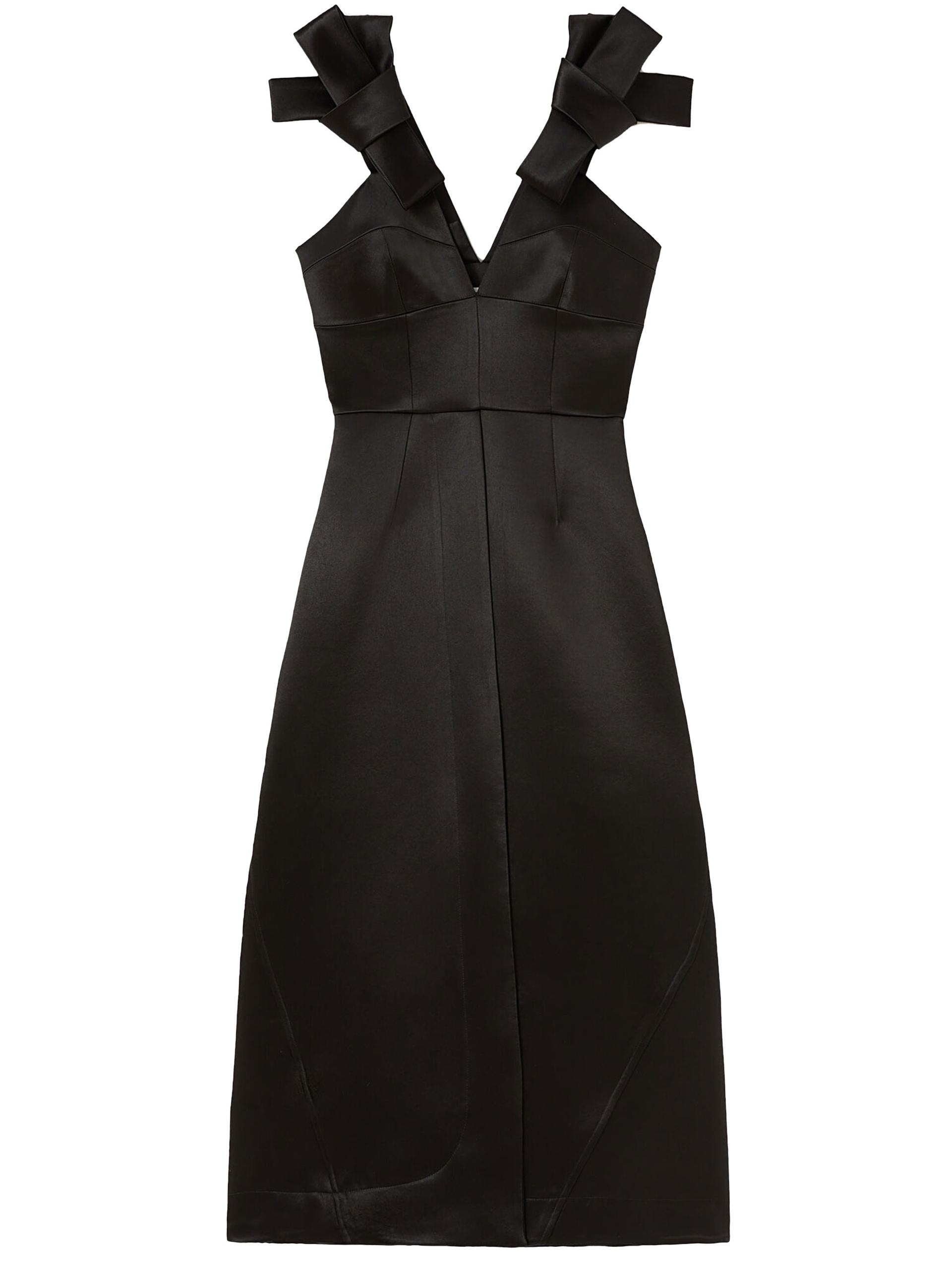 black satin dress