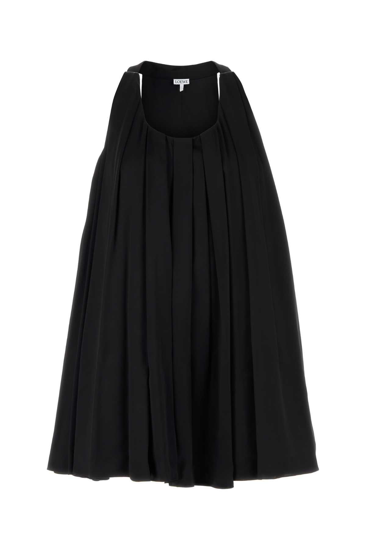 black satin mini dress