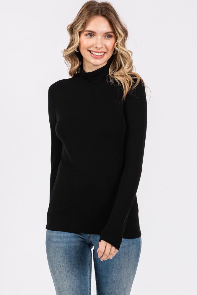 black soft turtle neck top
