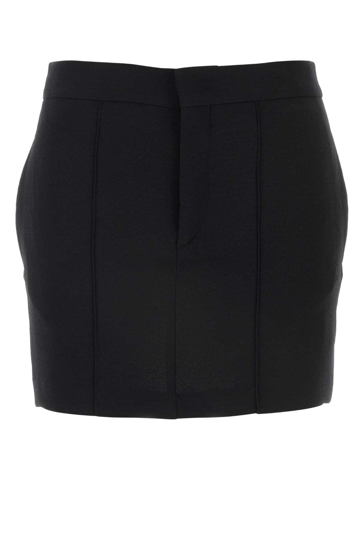 black stretch polyester blend licoba mini skirt