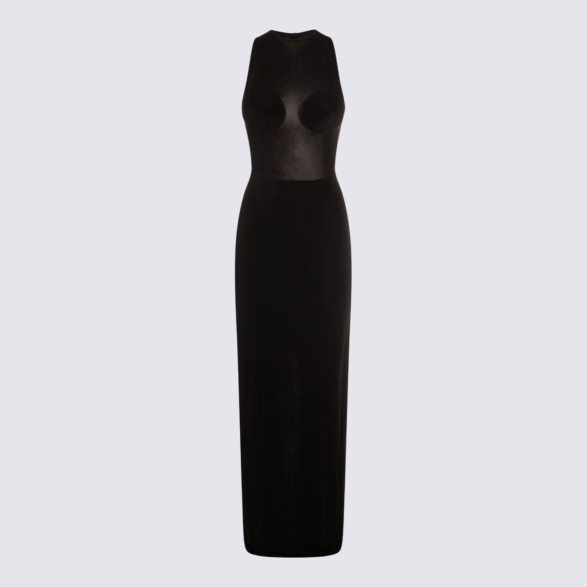 black viscose maxi dress