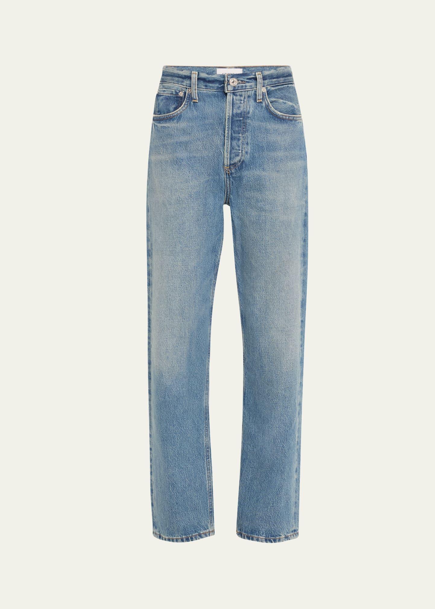 blaine high-rise straight ankle jeans