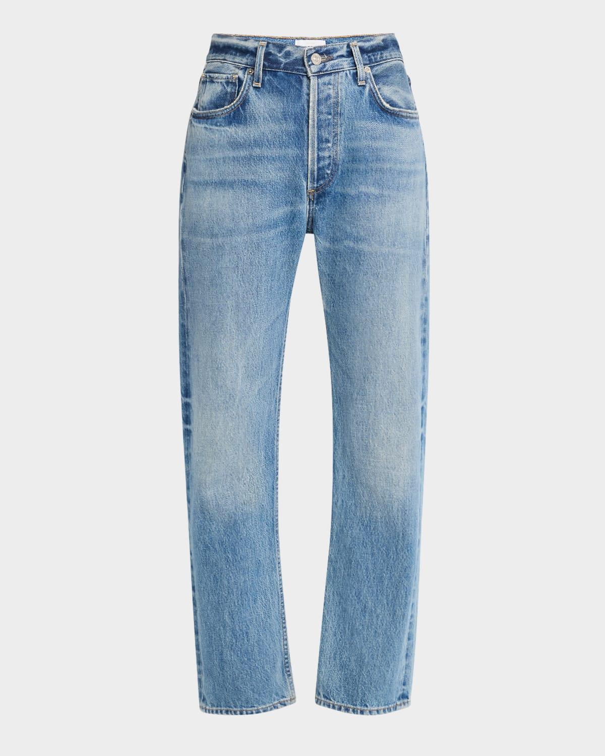 blaine high-rise straight ankle jeans