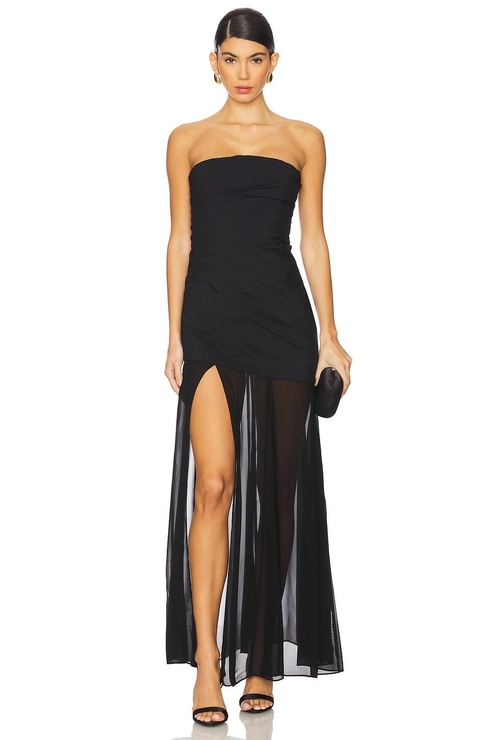 blainey strapless draped maxi dress