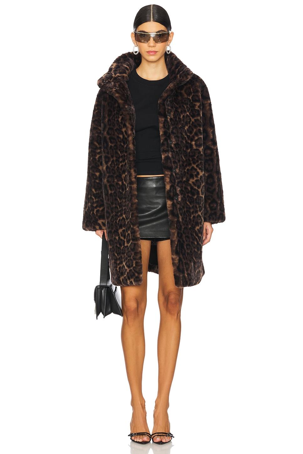 blair leopard mid length coat