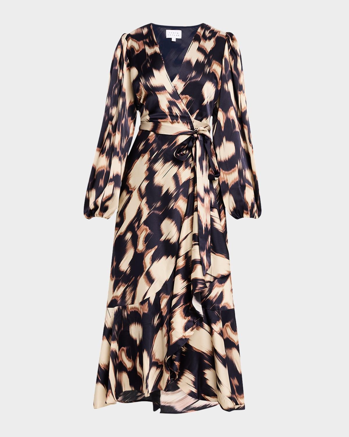 blaire long-sleeve wrap dress