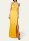 blaise one-shoulder cutout column gown