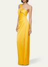 blaise one-shoulder cutout column gown