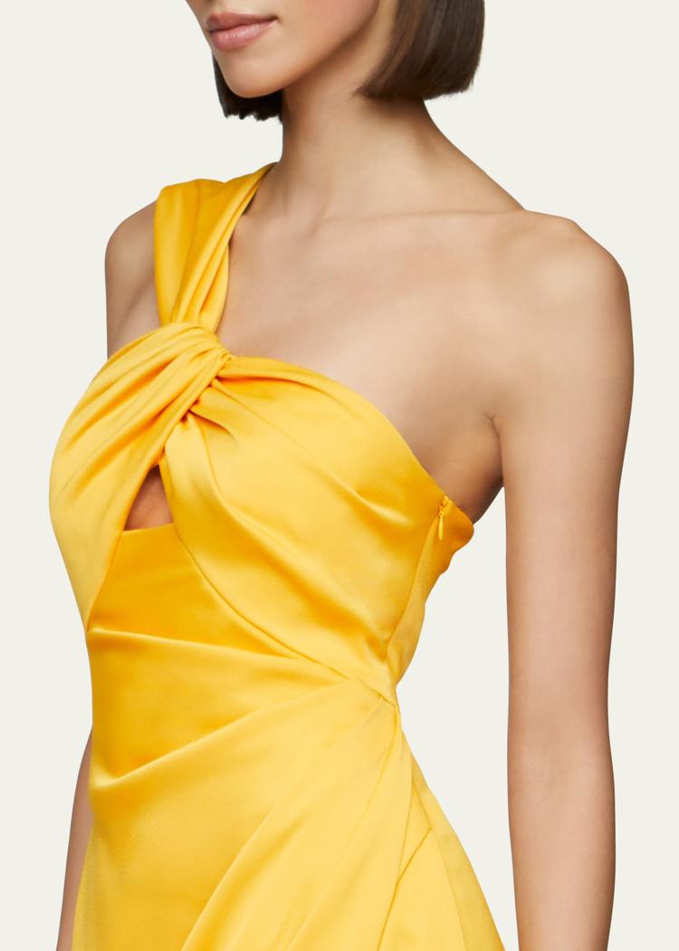 blaise one-shoulder cutout column gown
